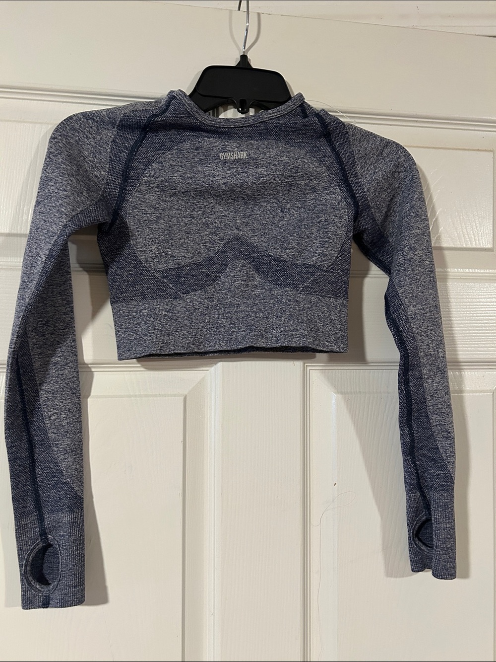 Gymshark Seamless Long Sleeve Crop Top - Blue Heather